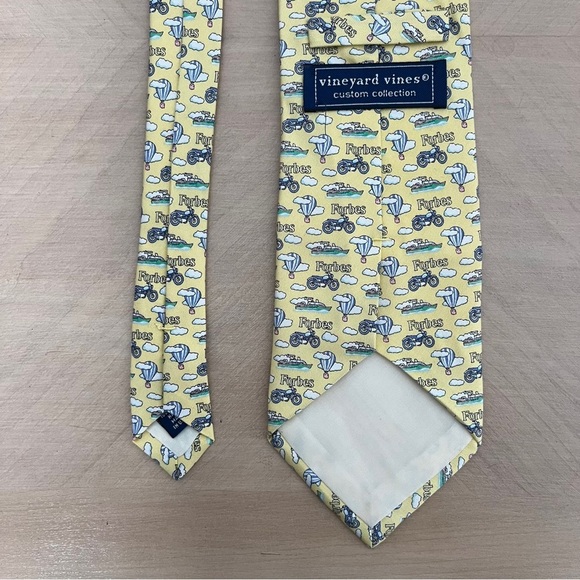 Vineyard Vines Custom Collection Forbes 100% Silk Tie Motorcycle Hot Air Balloon - Picture 2 of 6